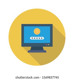 bitcoin and Currency flat icons for account  and bitcoin