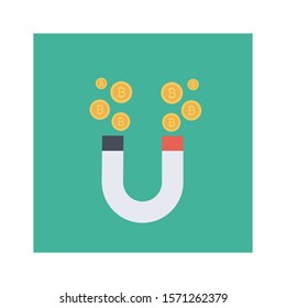 bitcoin & Currency flat icons for attract  & bitcoin
