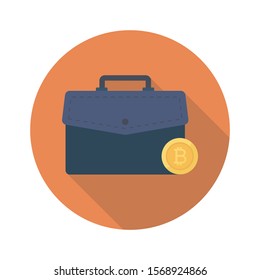 bitcoin and Currency flat icons for bag  and bitcoin 