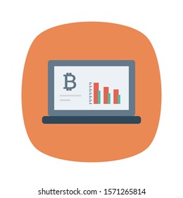 bitcoin & Currency flat icons for chart  & bitcoin 