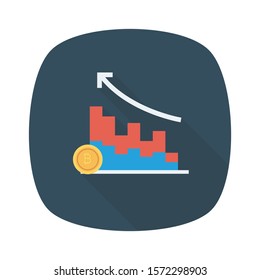 bitcoin & Currency flat icons for chart  & bitcoin 