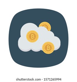 bitcoin & Currency flat icons for cloud  & online