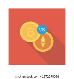 bitcoin & Currency flat icons for compass  & direction