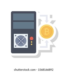 bitcoin & Currency flat icons for computer  & bitcoin 