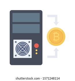 bitcoin & Currency flat icons for computer  & bitcoin 