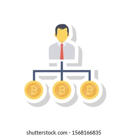 bitcoin & Currency flat icons for connection &  bitcoin 