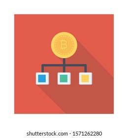bitcoin & Currency flat icons for connection  & bitcoin 