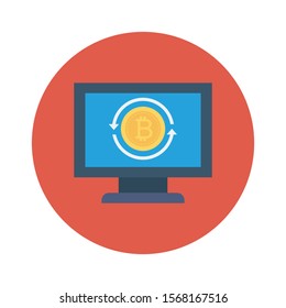 bitcoin & Currency flat icons for crypto & currency 