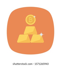 bitcoin & Currency flat icons for cryptocurrency  & money 