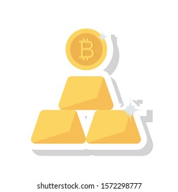 bitcoin & Currency flat icons for cryptocurrency  & money 