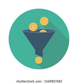 bitcoin and Currency flat icons for bitcoin  and filter 