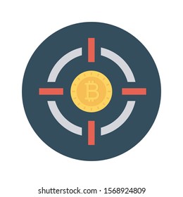 bitcoin and Currency flat icons for focus  and success 