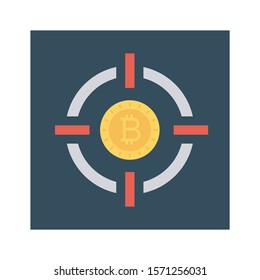 bitcoin & Currency flat icons for focus  & success 
