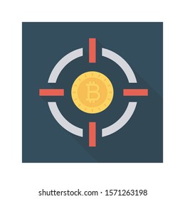 bitcoin & Currency flat icons for focus  & success 