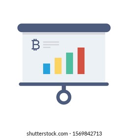 bitcoin and Currency flat icons for graph  an chart 