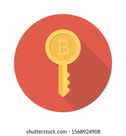 bitcoin and Currency flat icons for key  and secure 