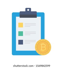 bitcoin and Currency flat icons for bitcoin  and list 
