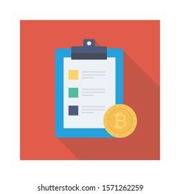 bitcoin & Currency flat icons for bitcoin  & list 
