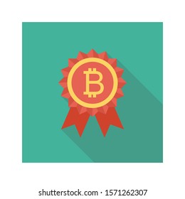 bitcoin & Currency flat icons for medal & bitcoin 