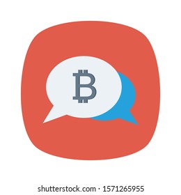 bitcoin & Currency flat icons for message  & text 