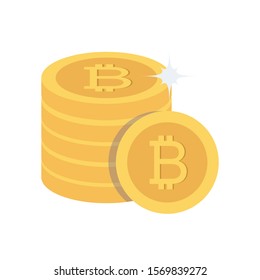 bitcoin and Currency flat icons for  currency and  money