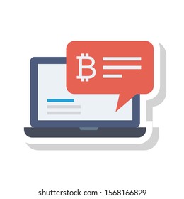 bitcoin & Currency flat icons for notification  & bubble 