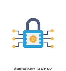 bitcoin and Currency flat icons for bitcoin  an padlock 