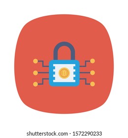 bitcoin & Currency flat icons for bitcoin  & padlock 