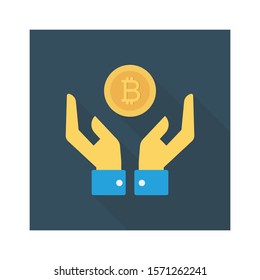 bitcoin & Currency flat icons for protection  & safe 