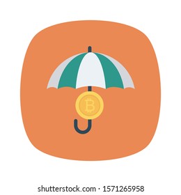 bitcoin & Currency flat icons for protection  & secure 