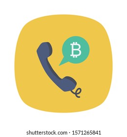 bitcoin & Currency flat icons for receiver  & call