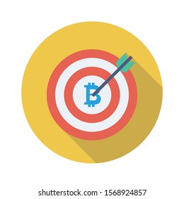 bitcoin and Currency flat icons for target  and focus 