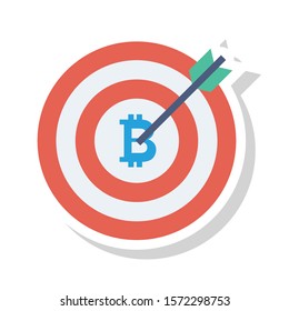 bitcoin & Currency flat icons for target  & focus 