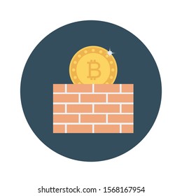 bitcoin & Currency flat icons for wall  & cryptocurrency 