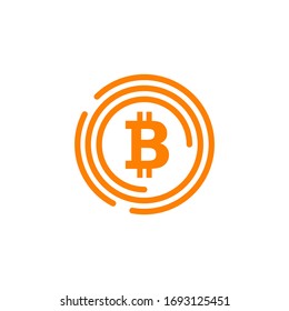 Plantilla vectorial de diseño de logotipo de icono de moneda bitcoin