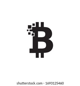Bitcoin currency icon logo design vector template