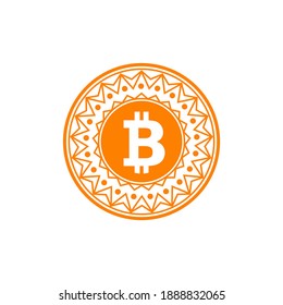Bitcoin currency icon logo design vector template