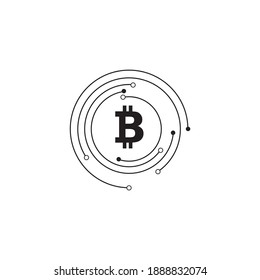 Bitcoin currency icon logo design vector template
