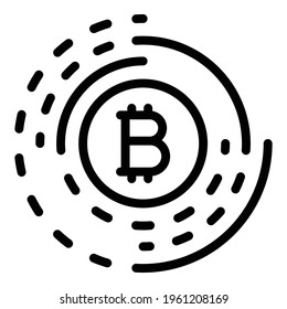 Bitcoin currency icon. Outline Bitcoin currency vector icon for web design isolated on white background