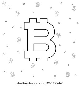 Bitcoin currency icons on the white background. Vector illustration.