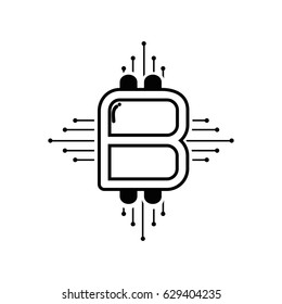 bitcoin currency sign with circuits network