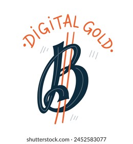 Bitcoin currency symbol or sign icon. Digital gold. BTC cryptocurrency money vector illustration.