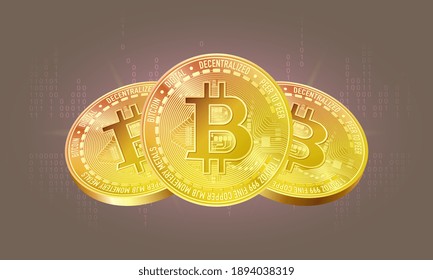 Bitcoin currency web banner. Digital finance
