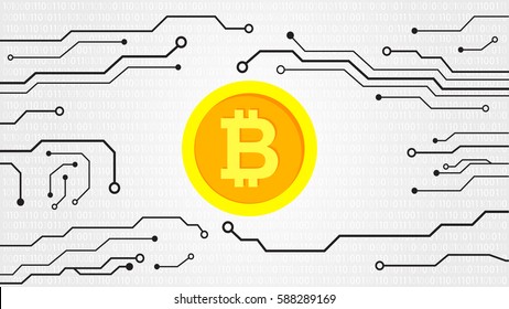 Bitcoin currency. Web banner. Vector illustration.
