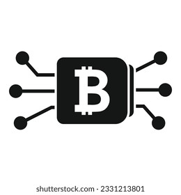 Bitcoin data icon simple vector. Block chain. FInance ledger