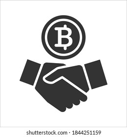 Bitcoin deal Icon, vector graphics