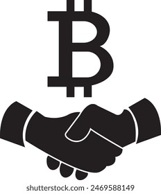Bitcoin deal icon vector illustration 