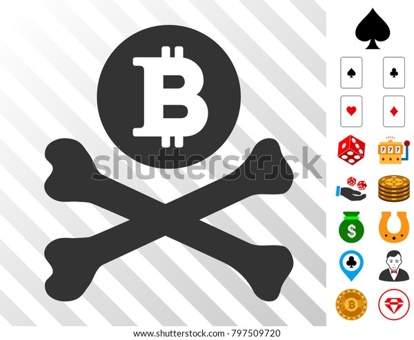 Bitcoin Death Cross Pictograph Bonus Casino St!   ock Vector Royalty - 