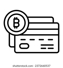 Bitcoin debit card vector design in modern style, ready to use icon