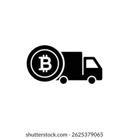 Bitcoin with Delivery Truck, Cryptocurrency Shipment